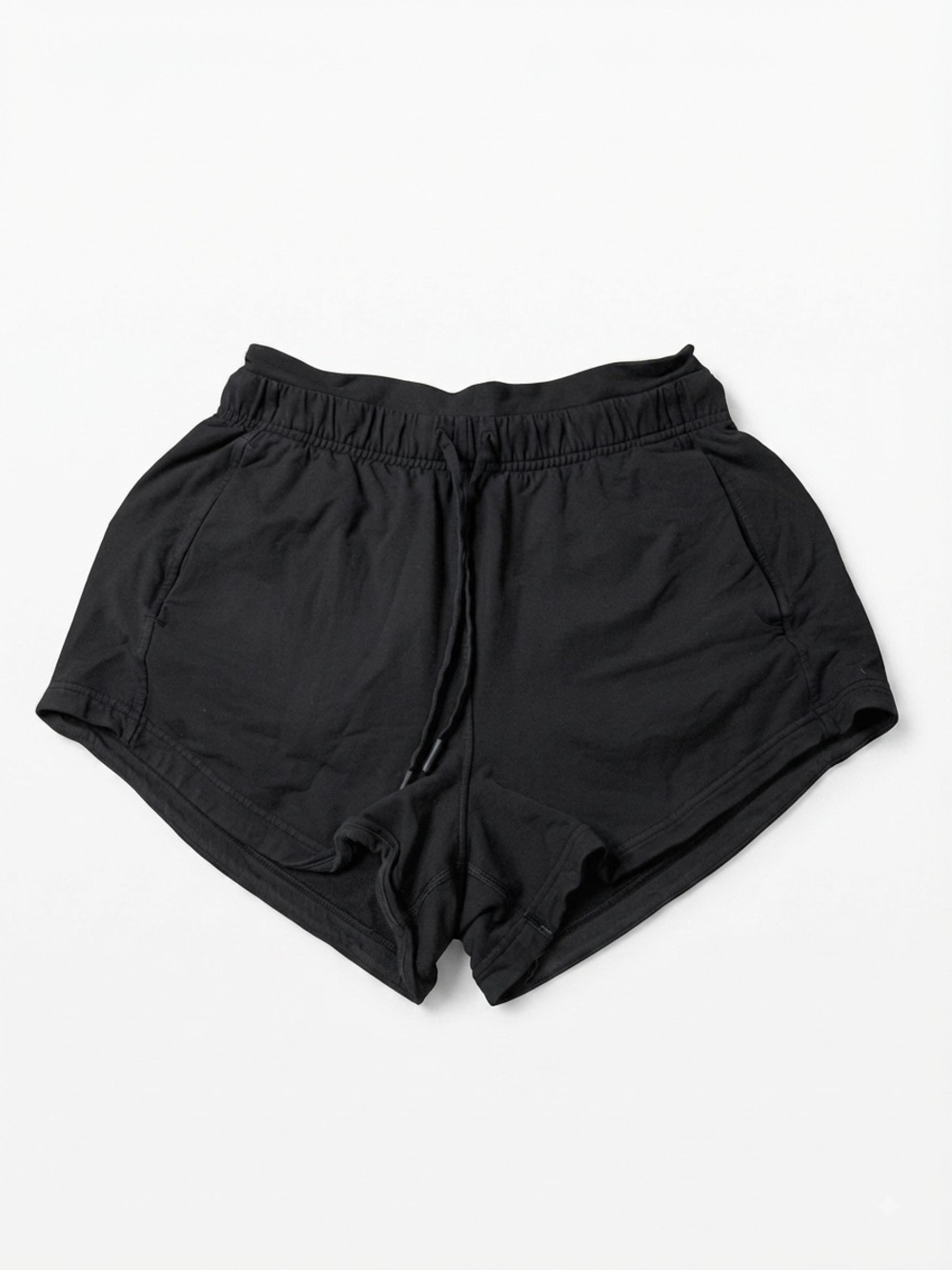 Lululemon Black Athletic Lounge Shorts Drawstring Pockets Size 4